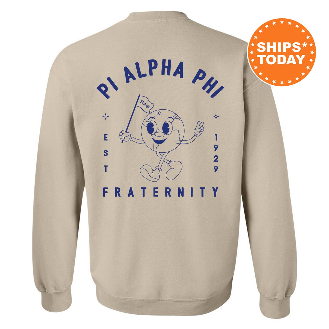 Pi Alpha Phi World Flag Fraternity Sweatshirt | PAPhi Sweatshirt | Fraternity Crewneck | College Greek Apparel | Fraternity Gift _ 15591g