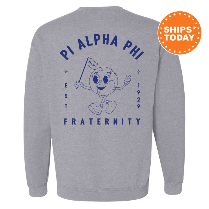 Pi Alpha Phi World Flag Fraternity Sweatshirt | PAPhi Sweatshirt | Fraternity Crewneck | College Greek Apparel | Fraternity Gift _ 15591g