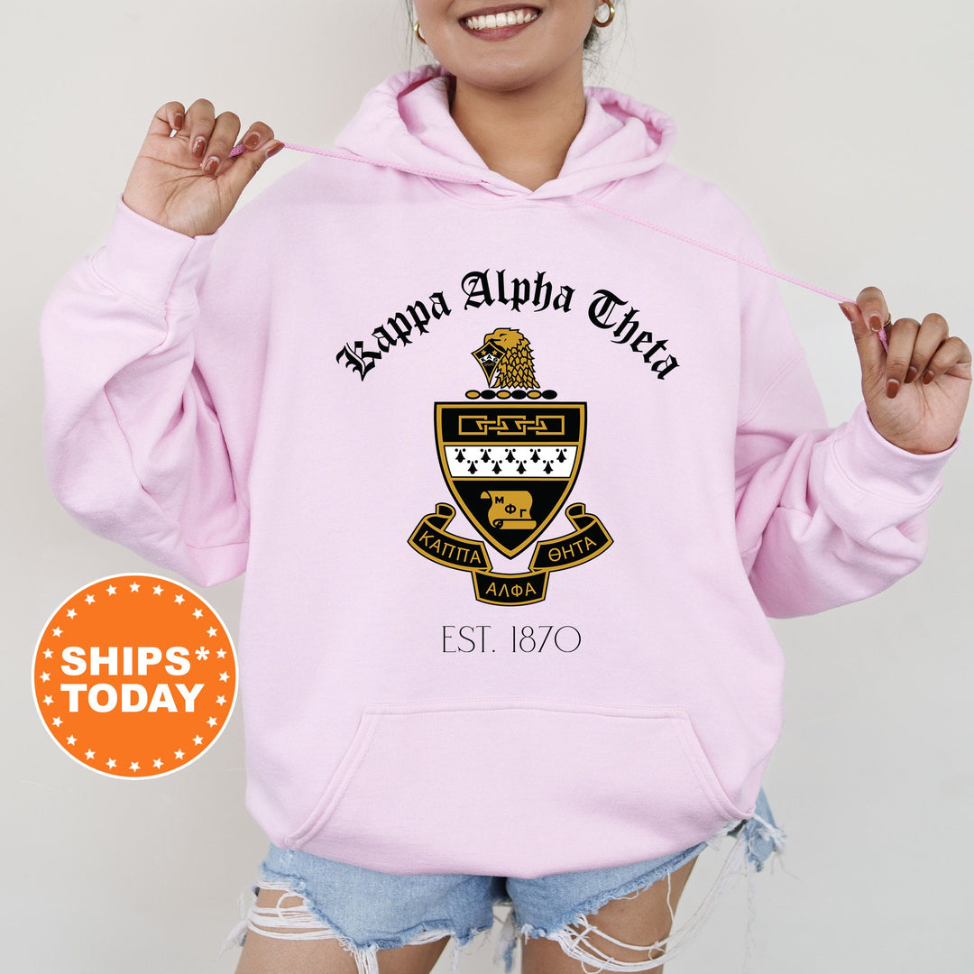 a woman wearing a pink hoodie with the words happy aloha club on