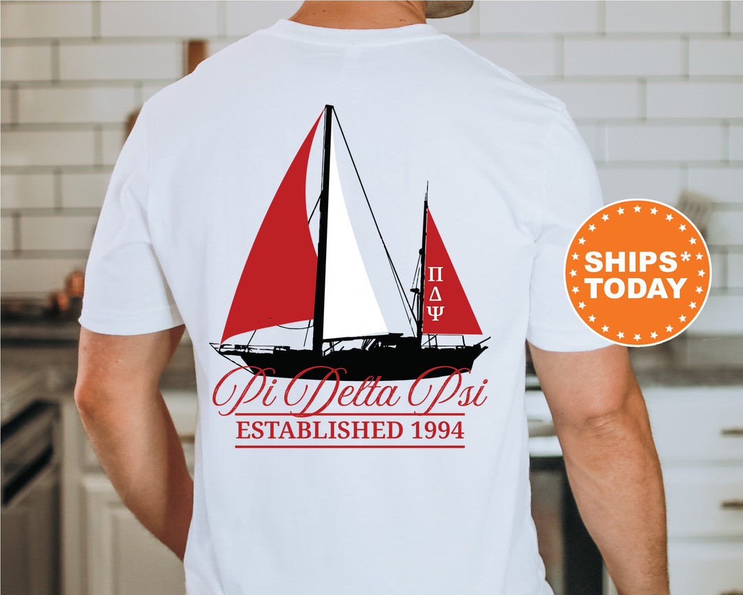 Pi Delta Psi Black Boat Fraternity T-Shirt | PDPsi Shirt | Comfort Colors Tee | Fraternity Bid Day Gift | Rush Shirt _ 15623g