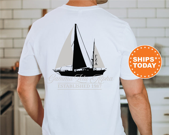 Gamma Zeta Alpha Black Boat Fraternity T-Shirt | Gamma Zeta Alpha Shirt | Comfort Colors Tee | Fraternity Bid Day Gift | Rush Shirt _ 15611g