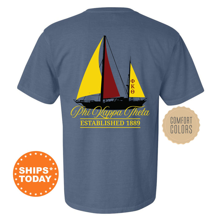Phi Kappa Theta Black Boat Fraternity T-Shirt | Phi Kap Shirt | Comfort Colors Tee | Fraternity Bid Day Gift | Rush Shirt _ 15620g