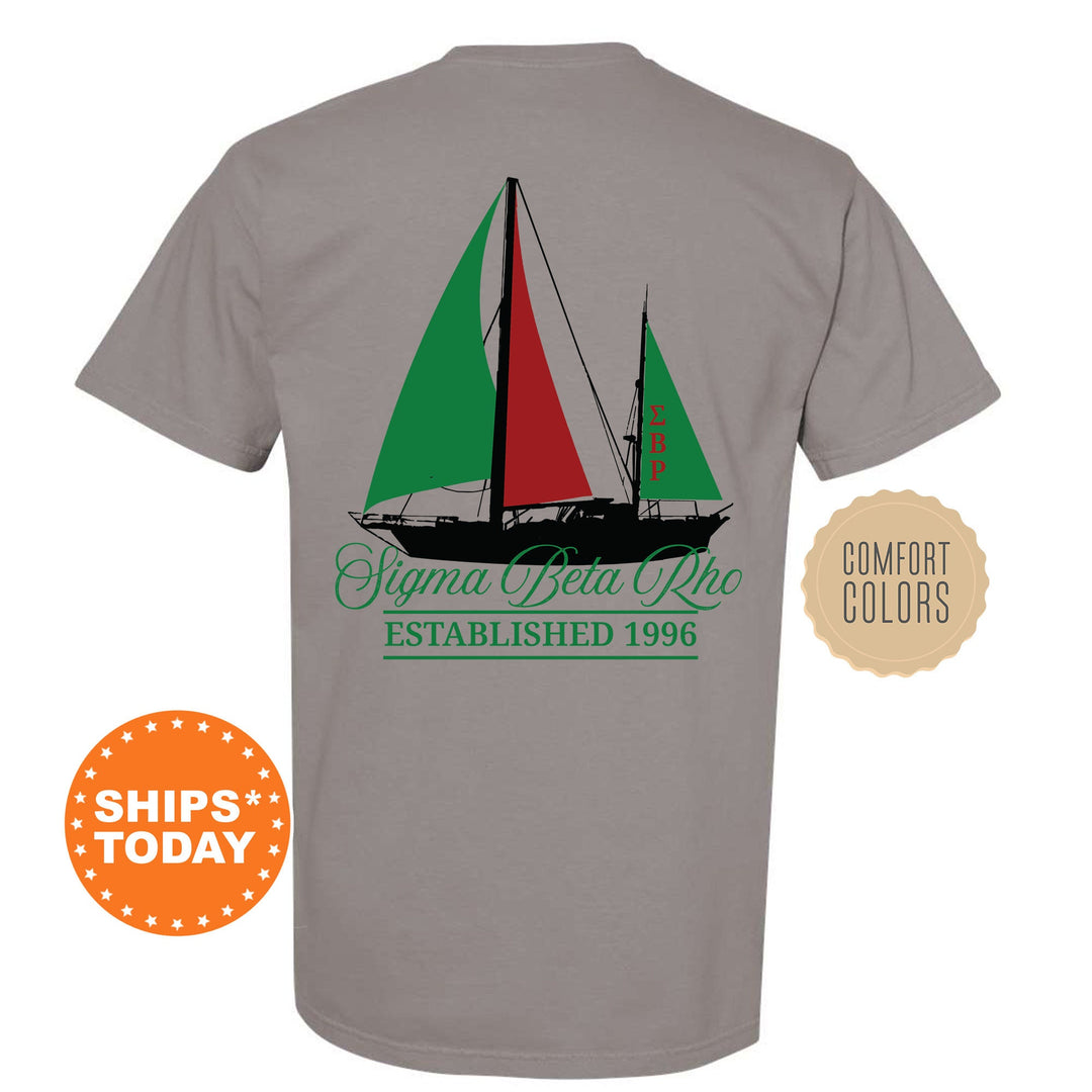 Sigma Beta Rho Black Boat Fraternity T-Shirt | Sigma Beta Rho Shirt | SigRho Comfort Colors Tee | Fraternity Gift | Rush Shirt _ 15626g