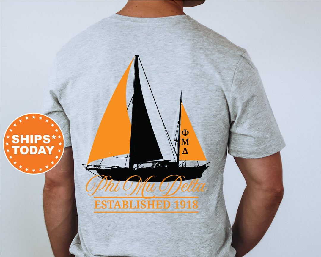 Phi Mu Delta Black Boat Fraternity T-Shirt | Phi Mu Delta Shirt | Comfort Colors Tee | Fraternity Bid Day Gift | Rush Shirt _ 15621g