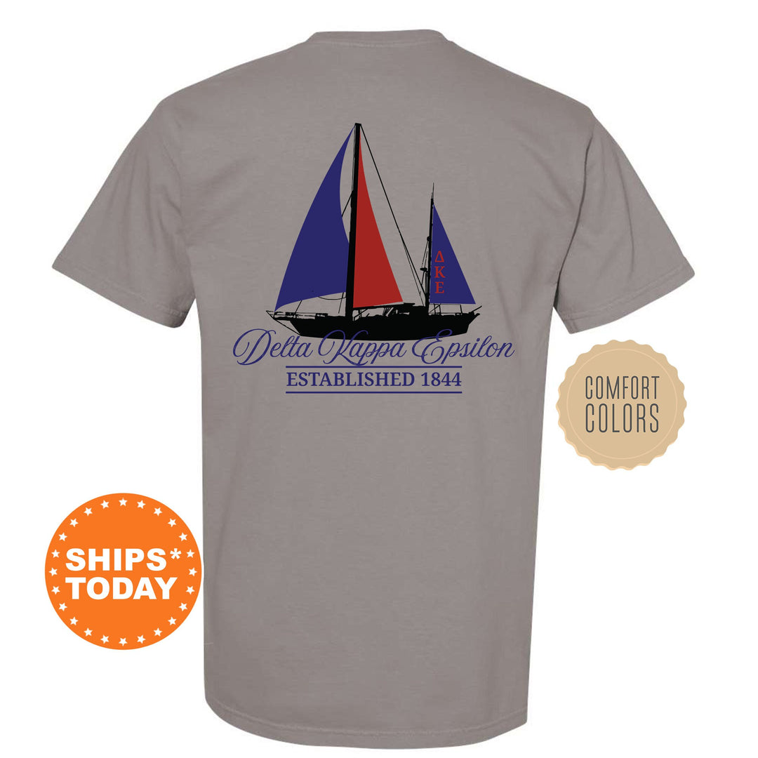 Delta Kappa Epsilon Black Boat Fraternity T-Shirt | DKE Shirt | Deke Comfort Colors Tee | Fraternity Bid Day Gift | Rush Shirt _ 15609