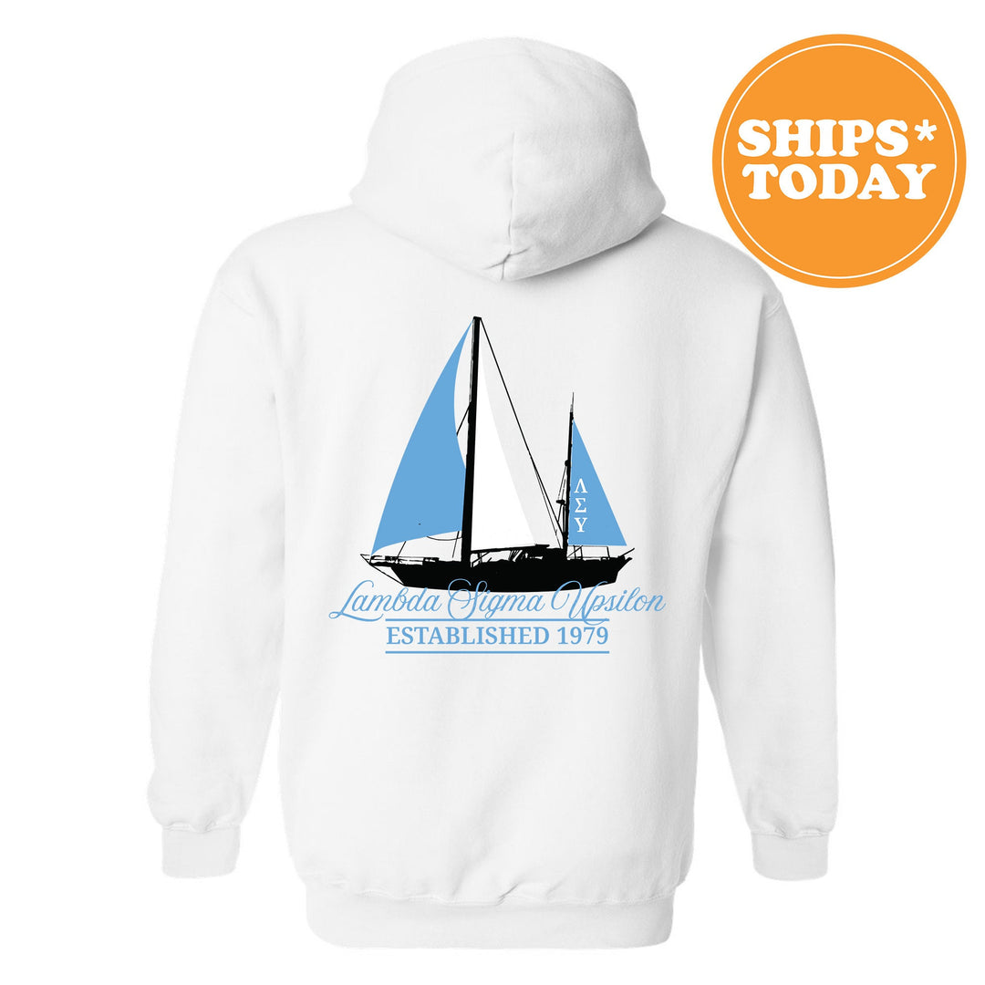Lambda Sigma Upsilon Black Boat Fraternity Sweatshirt | Lambda Sigma Upsilon Sweatshirt | LSU Fraternity Crewneck | Bid Day Gift _ 15616g