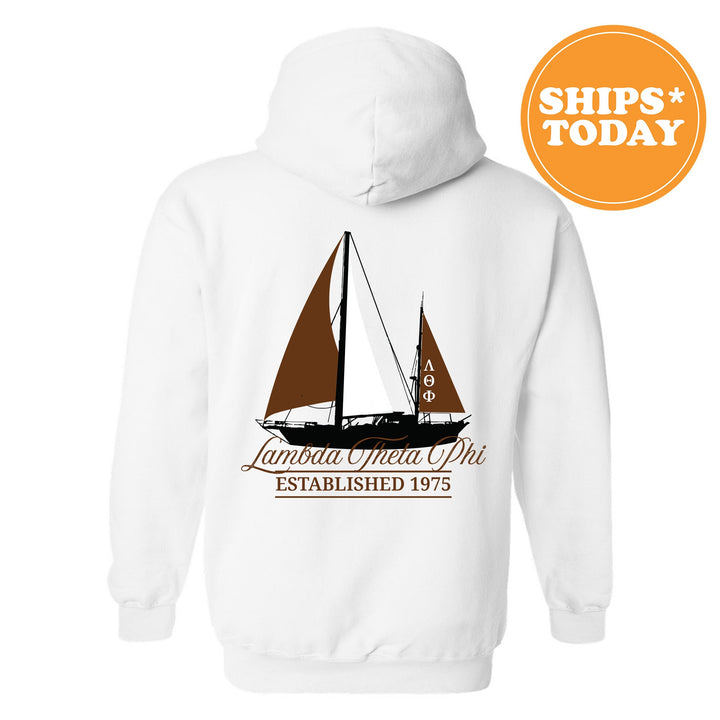 Lambda Theta Phi Black Boat Fraternity Sweatshirt | Lambda Theta Phi Sweatshirt | Fraternity Crewneck | Custom Greek Apparel _ 15617g