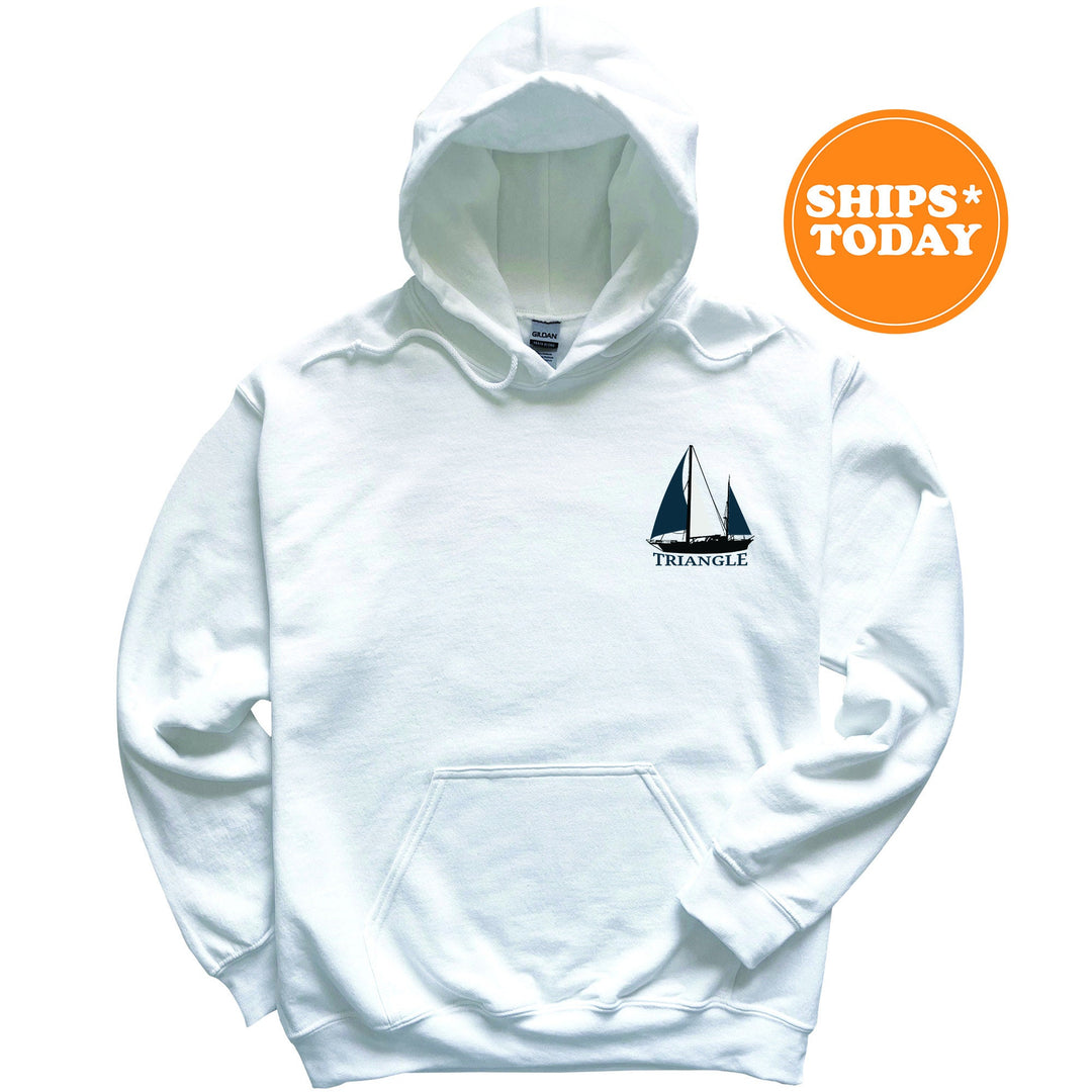 Triangle Black Boat Fraternity Sweatshirt | Triangle Sweatshirt | Fraternity Crewneck | Bid Day Gift | Custom Greek Apparel _ 15631g