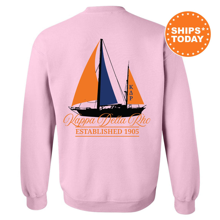 Kappa Delta Rho Black Boat Fraternity Sweatshirt | KDR Sweatshirt | Fraternity Crewneck | Bid Day Gift | Custom Greek Apparel _ 15612g