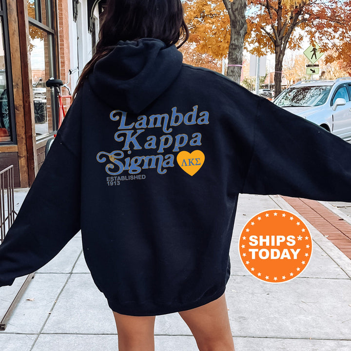 Lambda Kappa Sigma Faded Heart Sorority Sweatshirt | Lambda Kappa Sigma Sweatshirt | LKS Greek Apparel | Greek Apparel | Sorority Merch