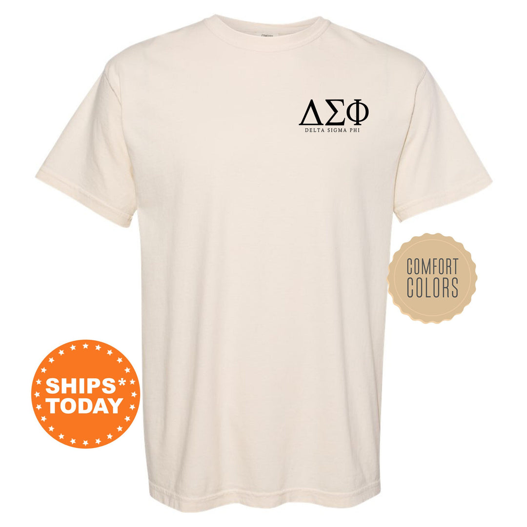 Delta Sigma Phi Bonded Letters Fraternity T-Shirt | Delta Sig Left Pocket Shirt | Comfort Colors | Greek Letters | Fraternity Gift _ 17941g