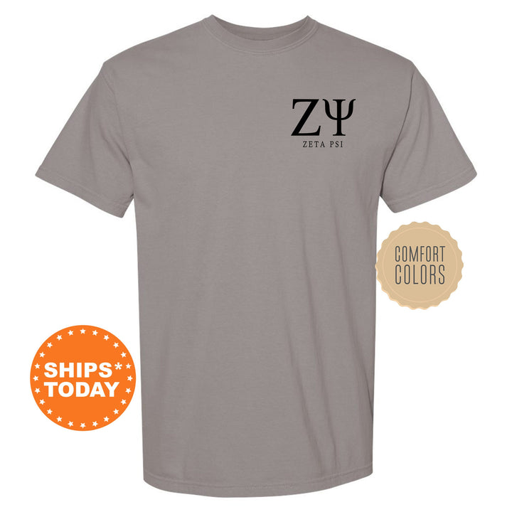 Zeta Psi Bonded Letters Fraternity T-Shirt | Zete Left Pocket Shirt | Comfort Colors Tee | Greek Letters Shirt | Fraternity Gift _ 17964g