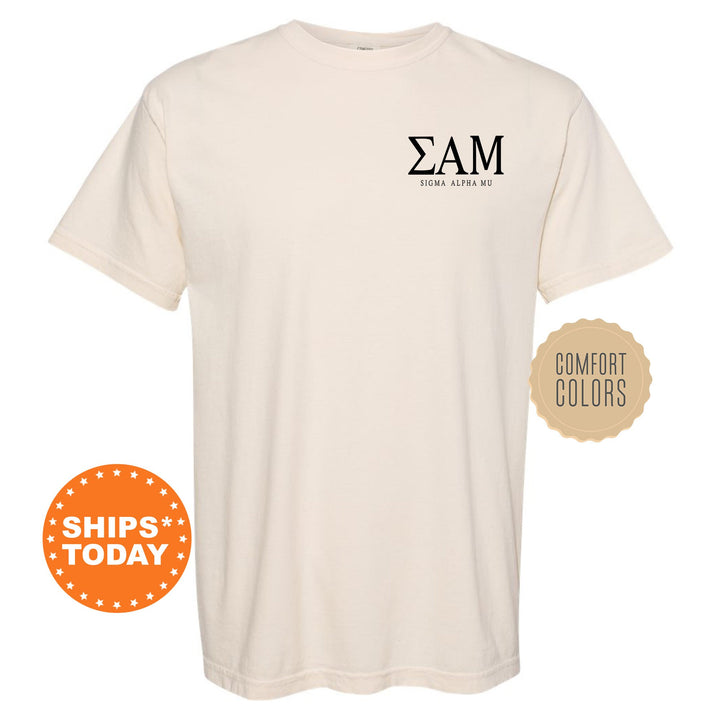 Sigma Alpha Mu Bonded Letters Fraternity T-Shirt | Sammy Left Pocket Shirt | Comfort Colors Tee | Greek Letters | Fraternity Gift _ 17955g