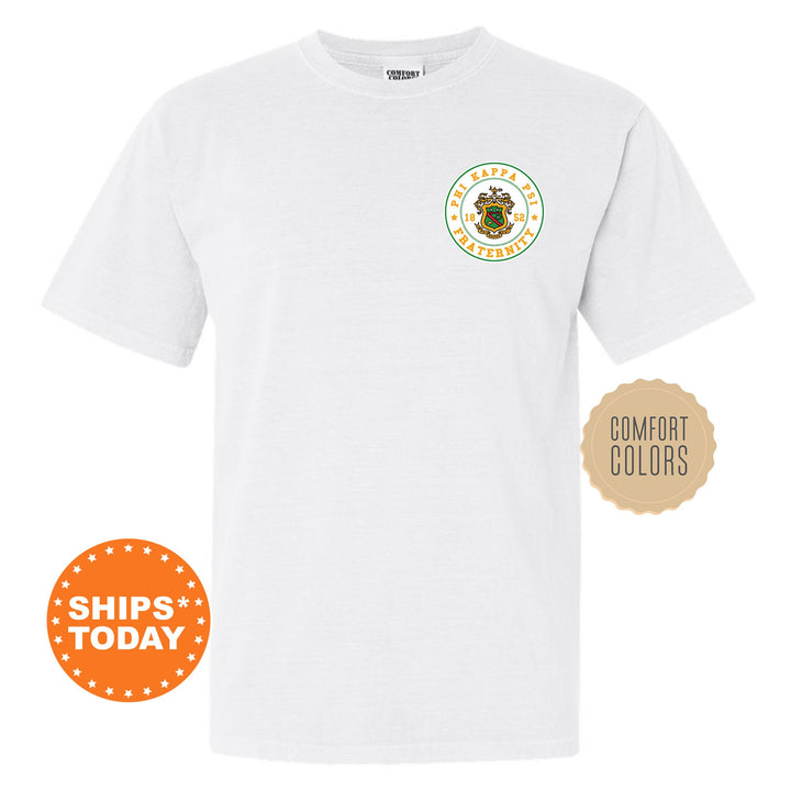 Phi Kappa Psi Brotherhood Crest Fraternity T-Shirt | Phi Psi Left Chest Graphic Tee | Fraternity Gift | Comfort Colors Shirt _ 17918g