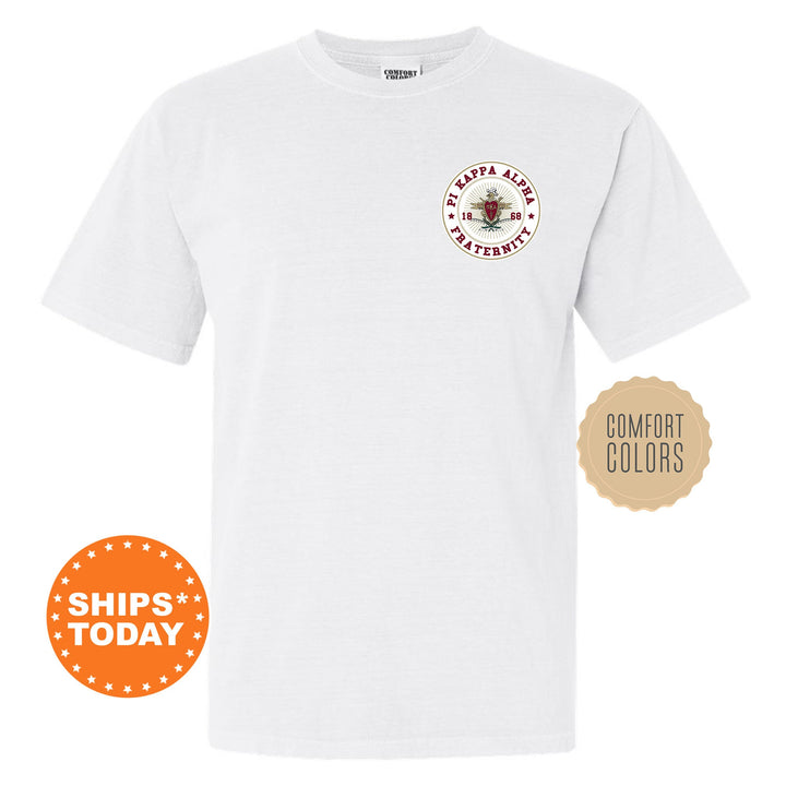 Pi Kappa Alpha Brotherhood Crest Fraternity T-Shirt | PIKE Left Chest Graphic Tee | Fraternity Gift | Comfort Colors Shirt _ 17921g