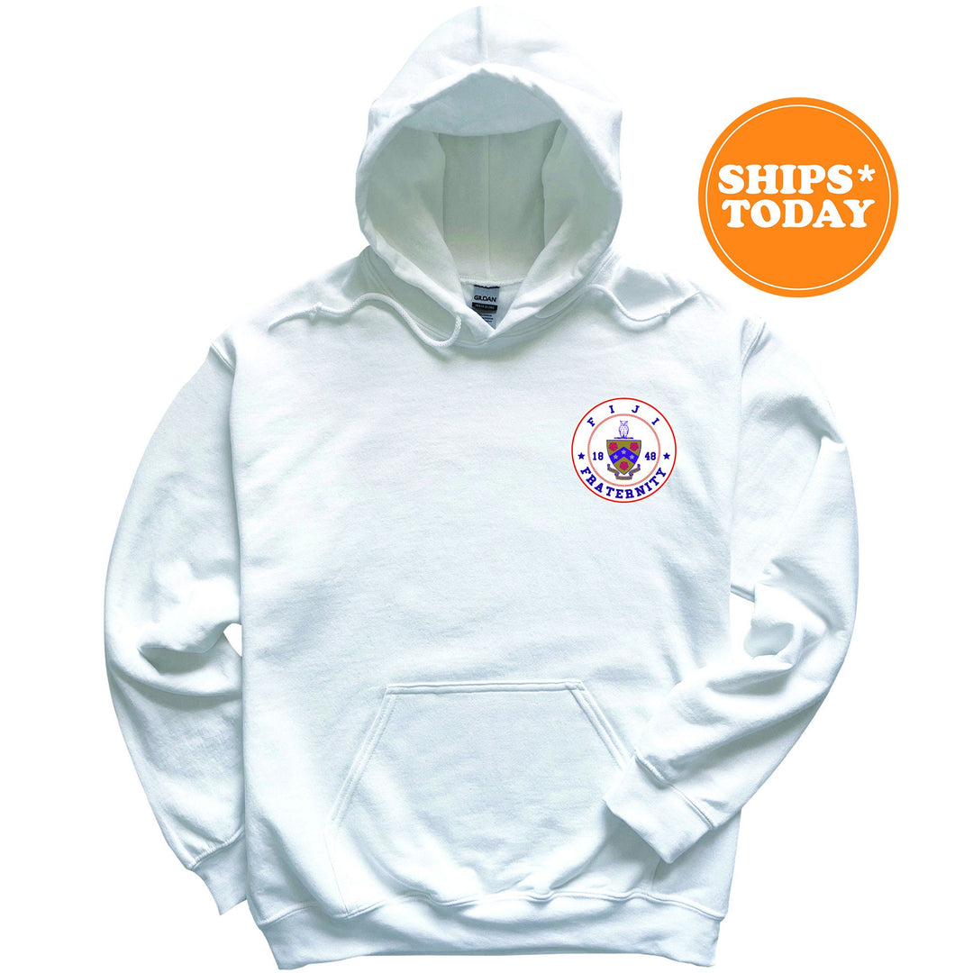 FIJI Brotherhood Crest Fraternity Sweatshirt | Phi Gamma Delta Left Chest Design Sweatshirt | Greek Apparel | College Crewneck _ 17917g