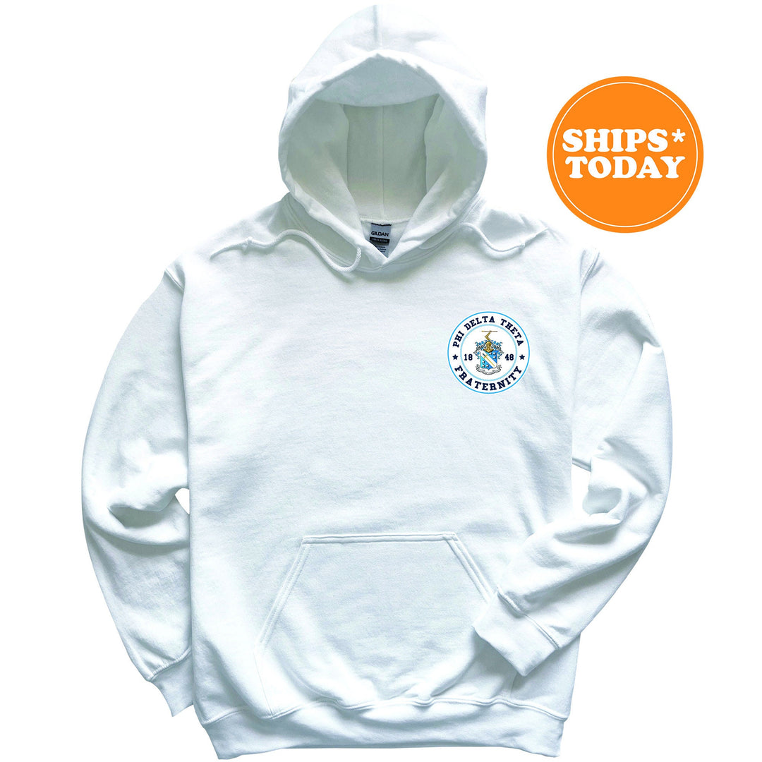 Phi Delta Theta Brotherhood Crest Fraternity Sweatshirt | Phi Delt Left Chest Design Sweatshirt | Greek Apparel | College Crewneck _ 17916
