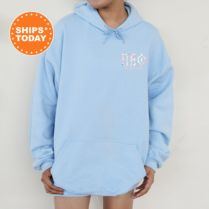 a young girl wearing a blue hoodie with the word&#39;80s&#39;on it