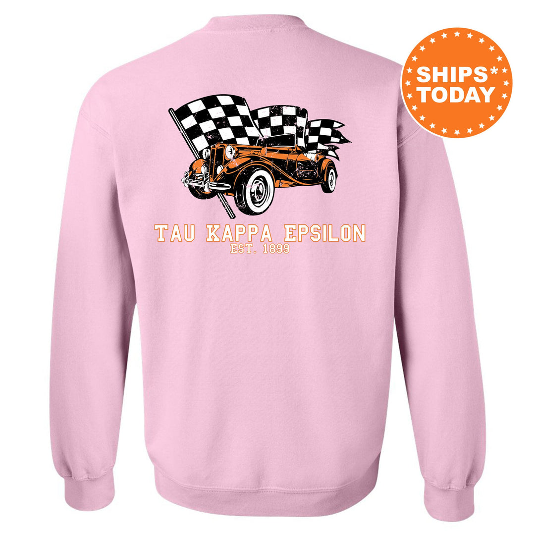 Tau Kappa Epsilon Racer Fraternity Sweatshirt | TKE Greek Sweatshirt | Fraternity Gift | Bid Day Gift | College Apparel | Men Sweatshirt