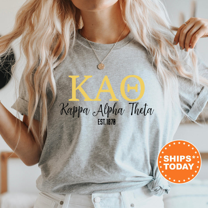 a woman wearing a kao shirt with the word kao on it