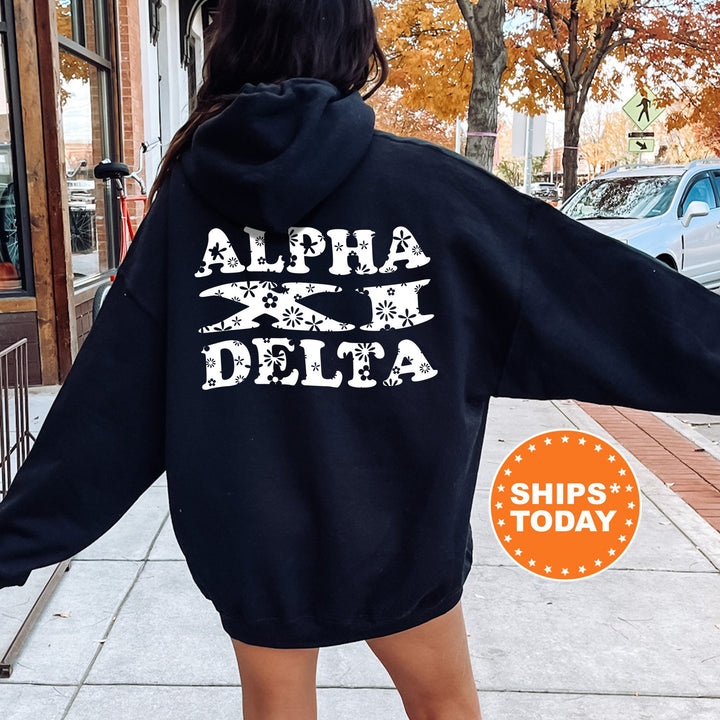 Alpha Xi Delta White Floral Sorority Sweatshirt | Alpha Xi Floral Crewneck | AXID Big Little Reveal Gift | Bid Day Basket | Sorority Merch