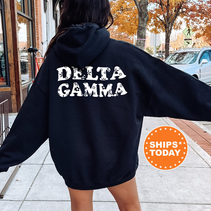 Delta Gamma White Floral Sorority Sweatshirt | Dee Gee Floral Crewneck | Big Little Sorority Reveal Gift | Bid Day Basket | Sorority Merch