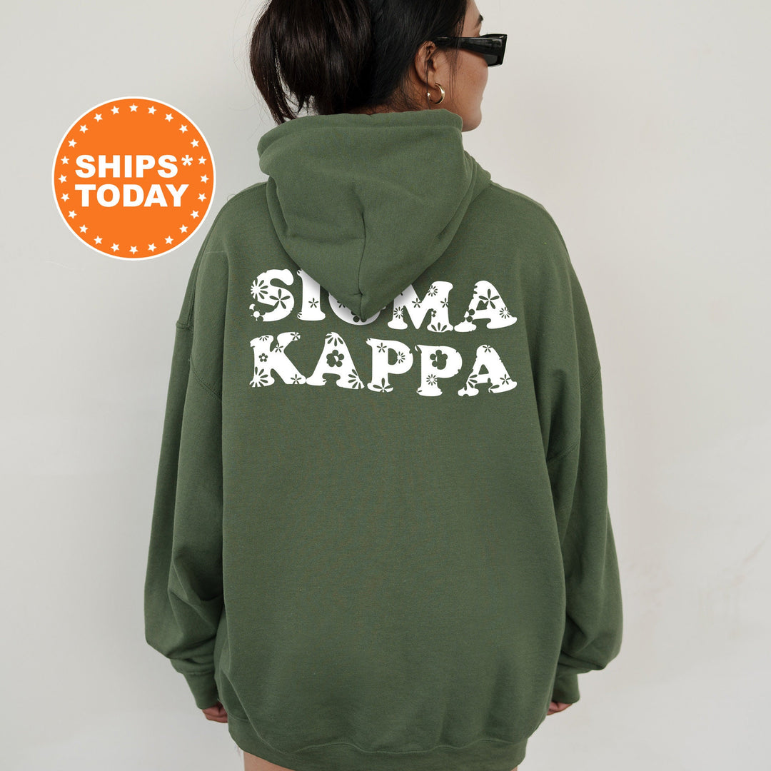 Sigma Kappa White Floral Sorority Sweatshirt | Sig Kap Floral Crewneck | Big Little Sorority Reveal Gift | Bid Day Basket | Sorority Merch