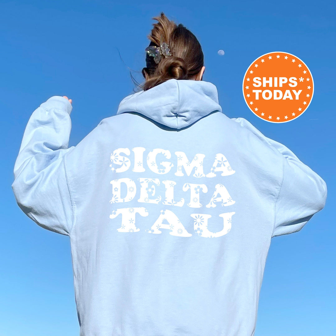 Sigma Delta Tau White Floral Sorority Sweatshirt | Sig Delt Floral Crewneck | Big Little Reveal Gift | Bid Day Basket | Sorority Merch