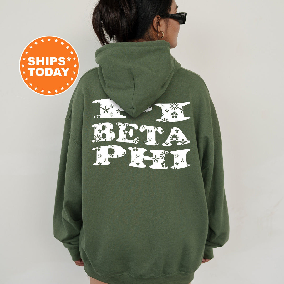 Pi Beta Phi White Floral Sorority Sweatshirt | Pi Phi Floral Crewneck | Big Little Sorority Reveal Gift | Bid Day Basket | Sorority Merch