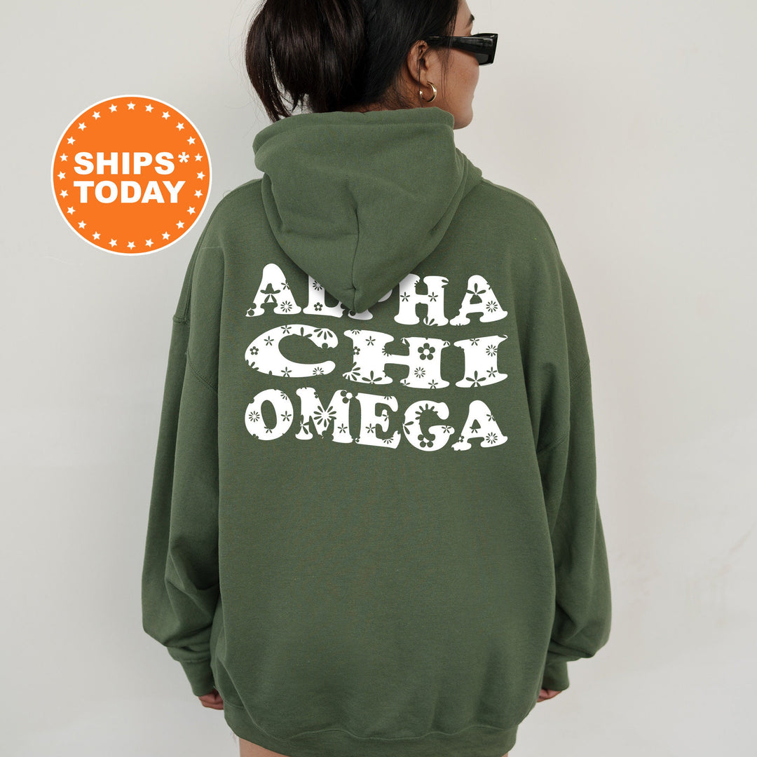 Alpha Chi Omega White Floral Sorority Sweatshirt | Alpha Chi Floral Crewneck | AXO Big Little Reveal Gift | Bid Day Basket | Sorority Merch