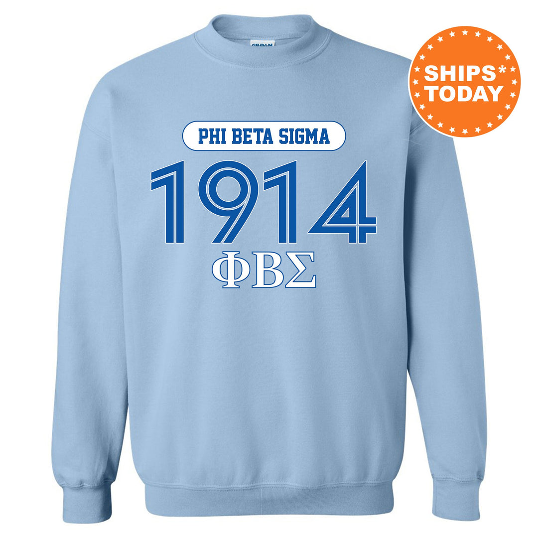 a blue sweatshirt with the phi delta sign on it
