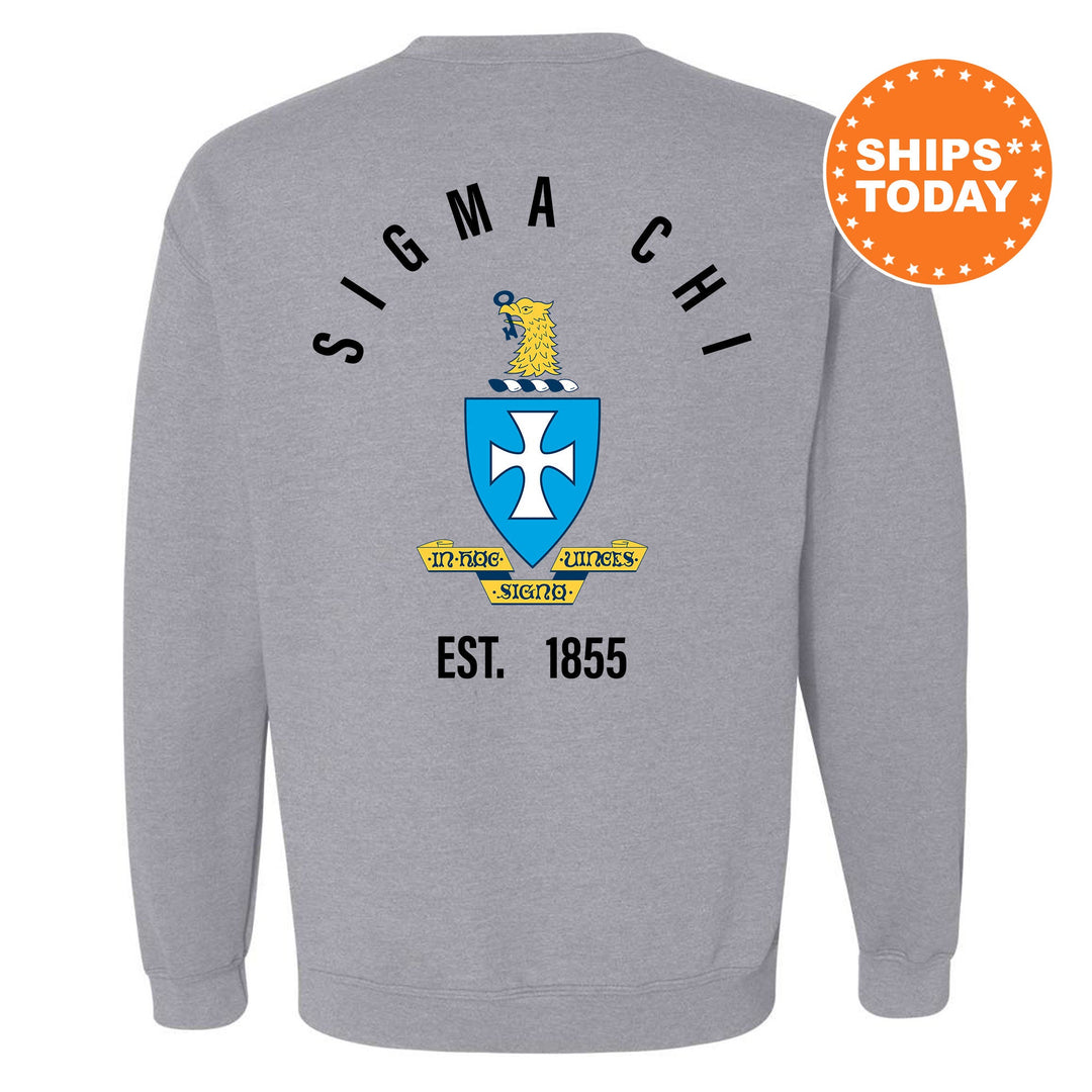 Sigma Chi Iconic Symbol Fraternity Sweatshirt | Sigma Chi Greek Apparel | Fraternity Initiation Gift | Men Crewneck | College Sweatshirt