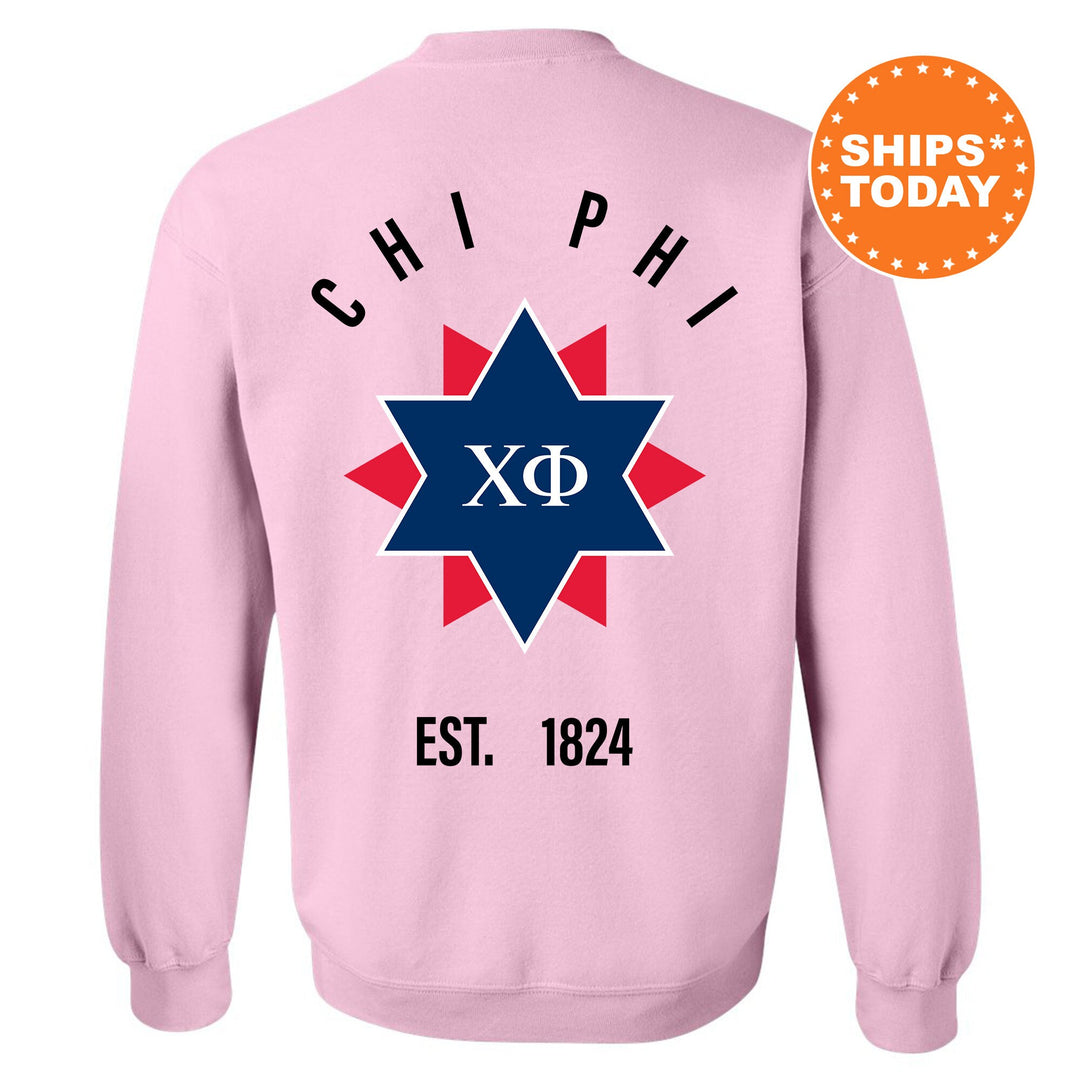 Chi Phi Iconic Symbol Fraternity Sweatshirt | Chi Phi Greek Apparel | Fraternity Initiation Gift | Men Crewneck | College Sweatshirt