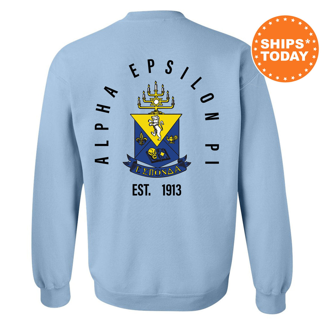 Alpha Epsilon Pi Iconic Symbol Fraternity Sweatshirt | AEPi Greek Apparel | Fraternity Initiation Gift | Men Crewneck | College Sweatshirt