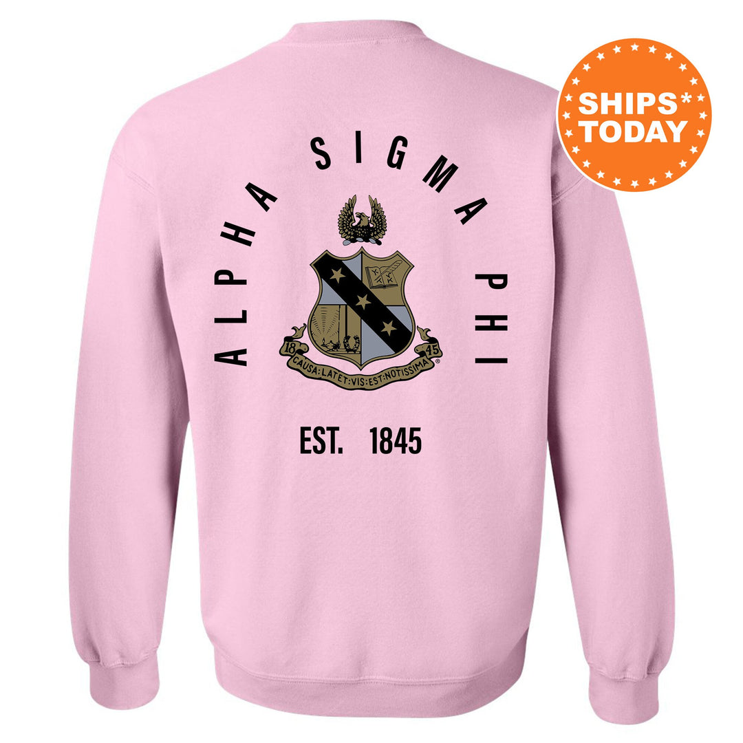 Alpha Sigma Phi Iconic Symbol Fraternity Sweatshirt | Alpha Sig Greek Apparel | Fraternity Bid Day Gift | Men Crewneck | College Sweatshirt