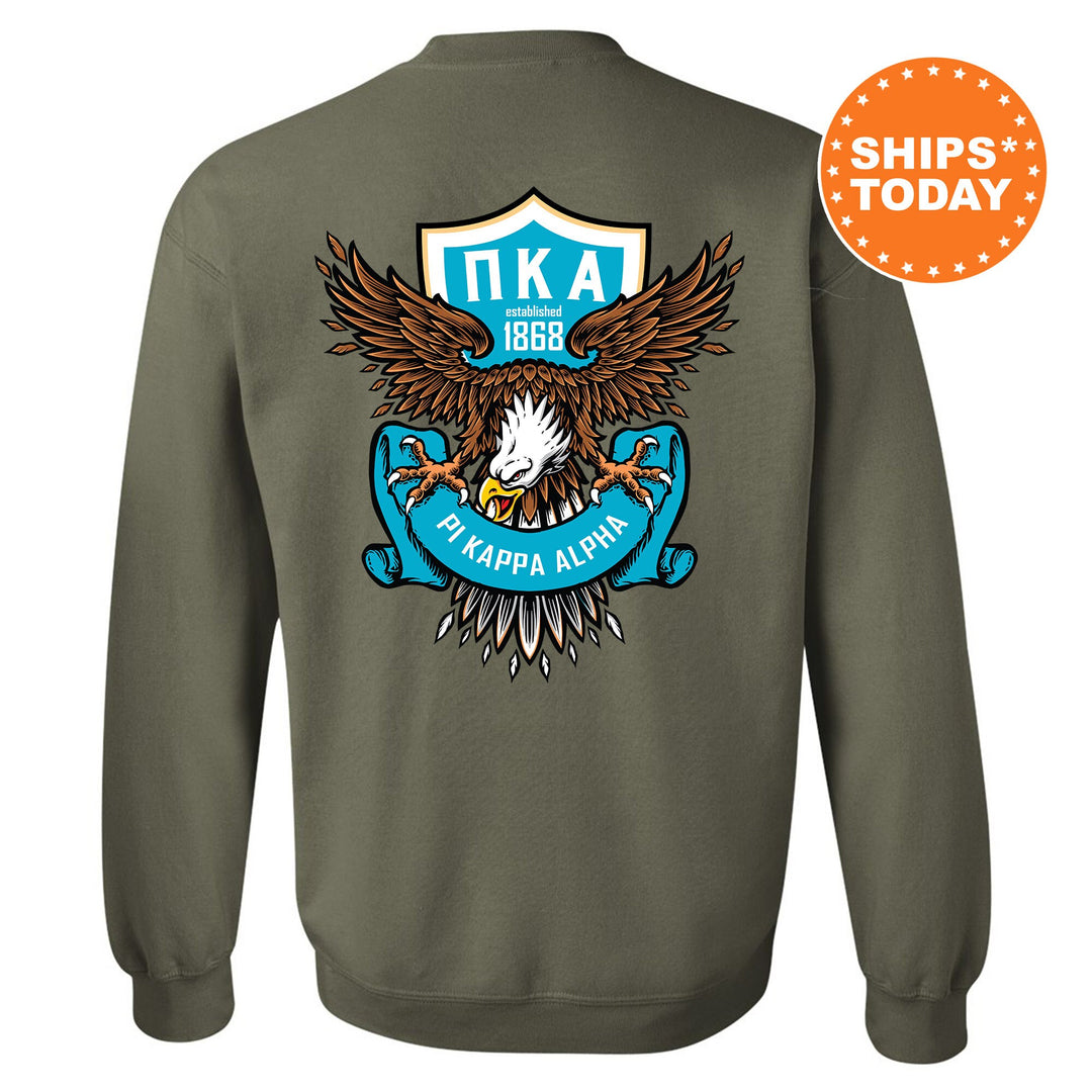 Pi Kappa Alpha Greek Eagles Fraternity Sweatshirt | PIKE Crewneck Sweatshirt | Greek Sweatshirt | Fraternity Gift | College Apparel