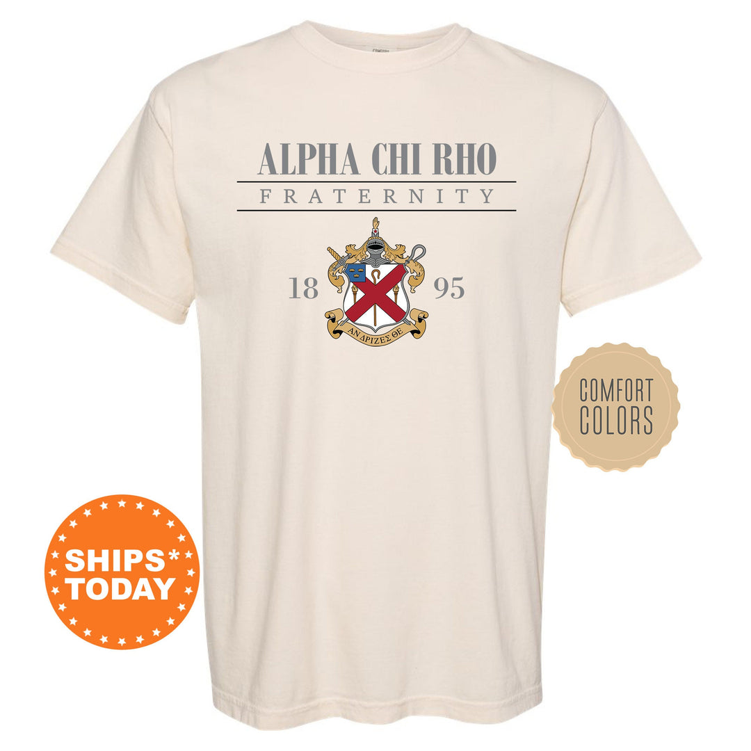 a white t - shirt with an image of the emblem for the fraternity fraternity fraternity