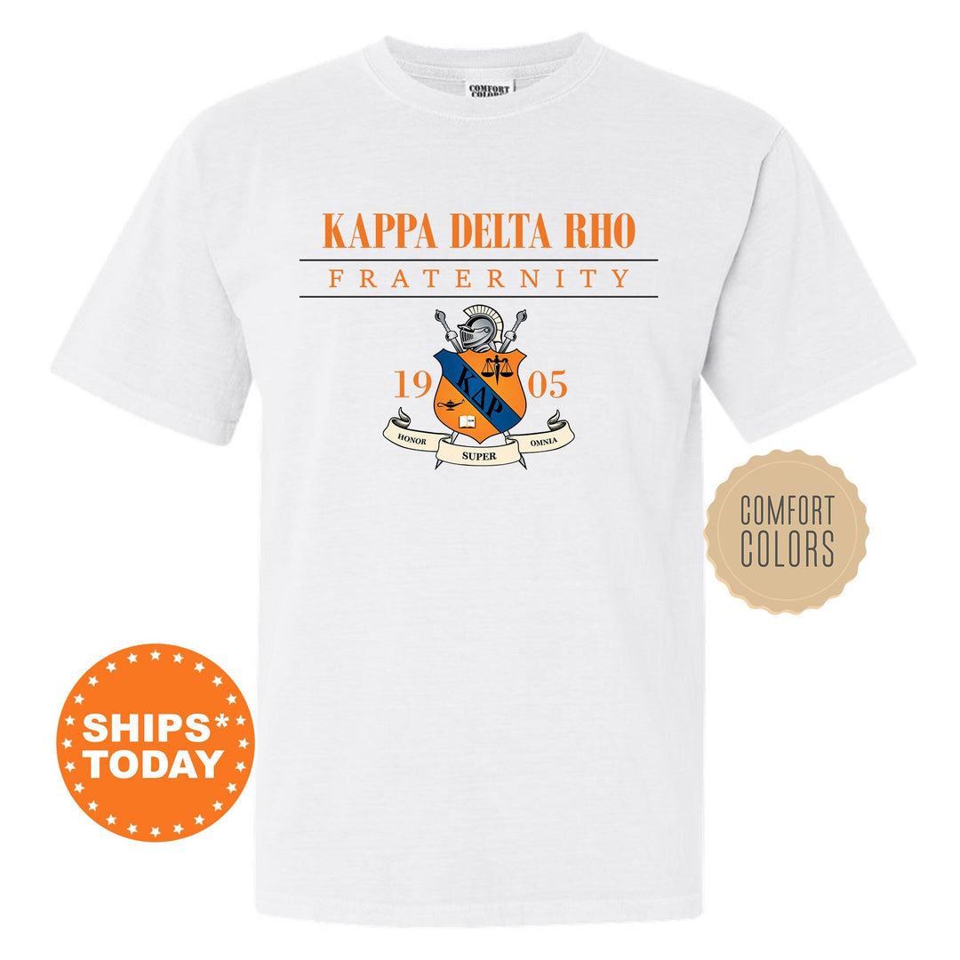 a white t - shirt with the words kapa delta rio fraternity on it