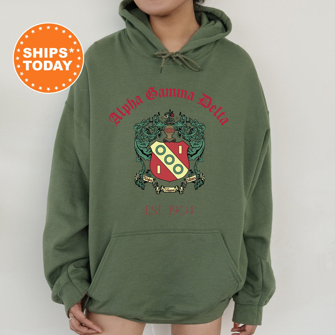 a person wearing a green hoodie with a dragon on it