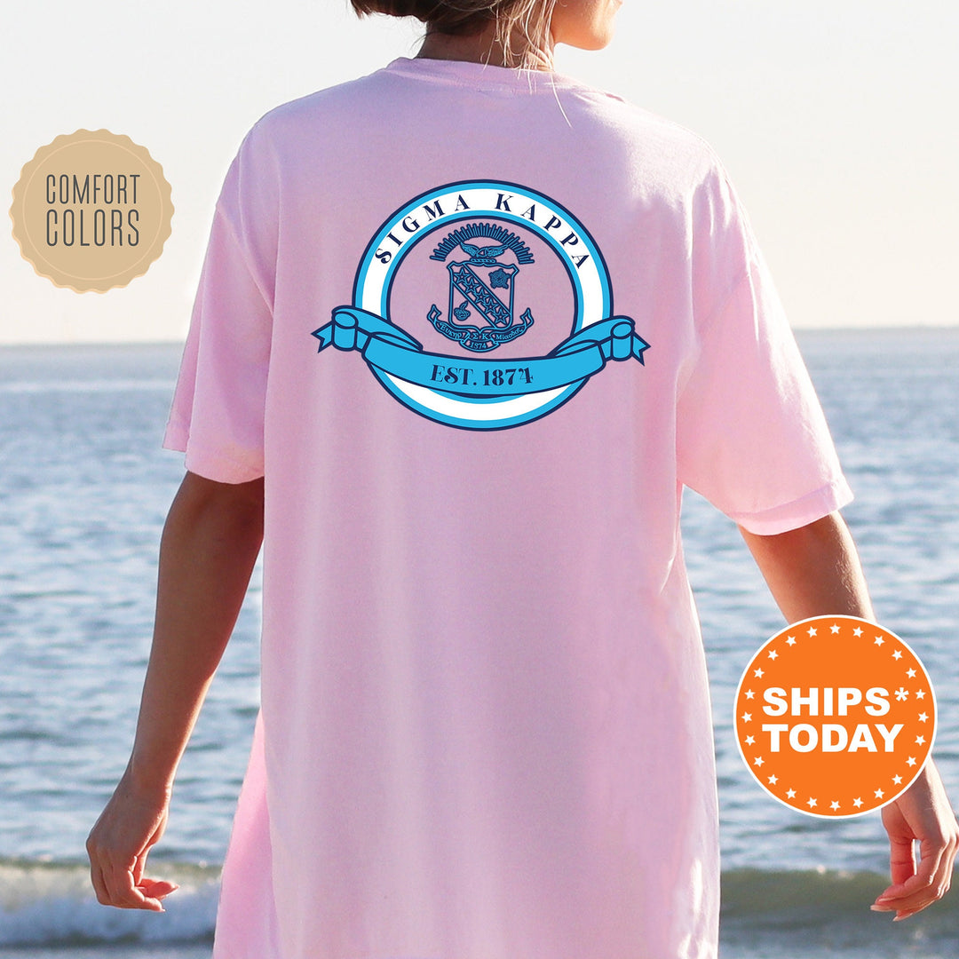 Sigma Kappa Crestify Sorority T-Shirt | Sigma Kappa Comfort Colors Shirt | Sorority Crest Shirt | Big Little Reveal Gift | Sorority Merch _ 14086g