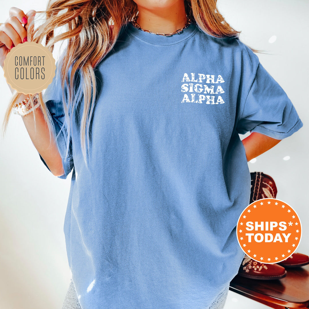 Alpha Sigma Alpha White Floral Sorority T-Shirt | Alpha Sigma Alpha Floral Shirt | Comfort Colors Tee | Big Little Gift | Sorority Merch _ 13274g