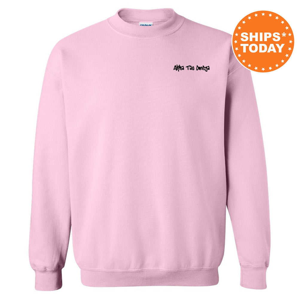 a pink sweatshirt with a message on it