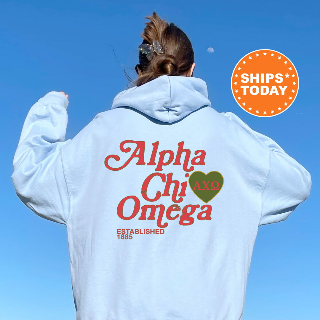 a woman wearing a white hoodie with the words, aloha, chi