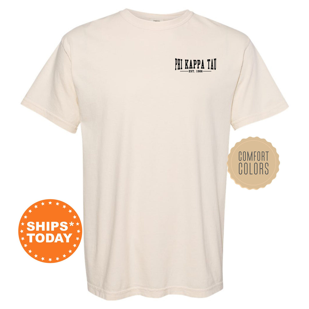 a white t - shirt with a message that reads, be happy in
