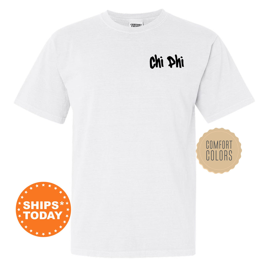 a white t - shirt with the words chi chi on it